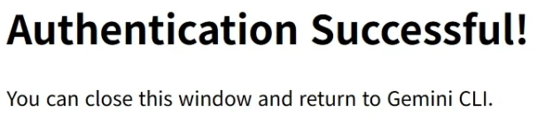 Authentication Successful